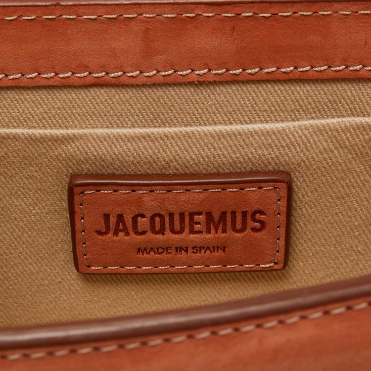 Pre Owned Jacquemus Tan Nubuck Leather Long Le Chiquito Top Handle Bag