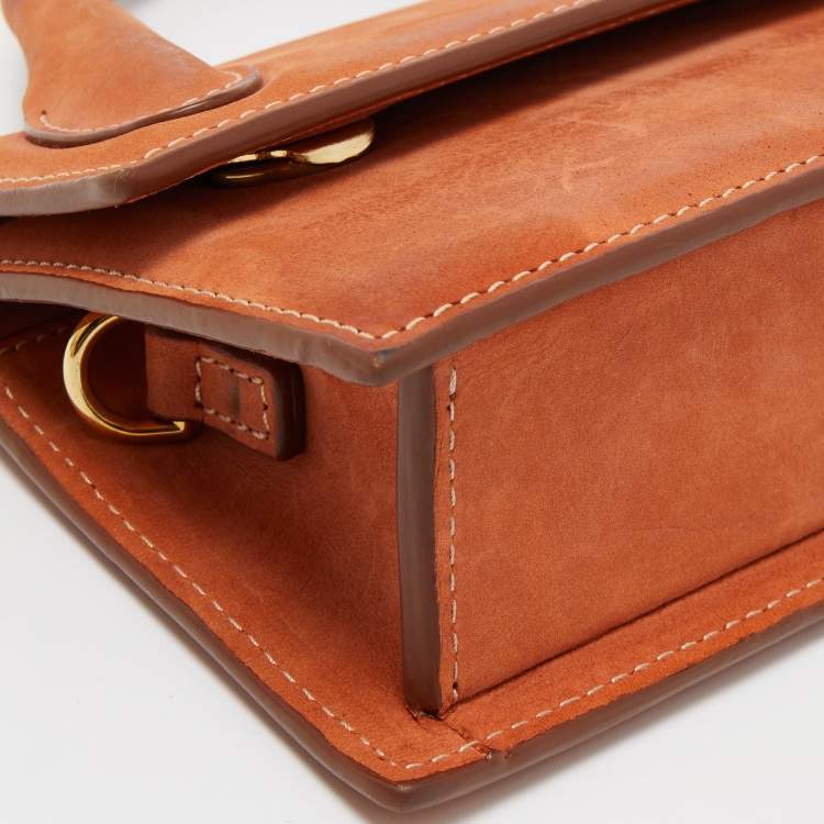 Pre Owned Jacquemus Tan Nubuck Leather Long Le Chiquito Top Handle Bag