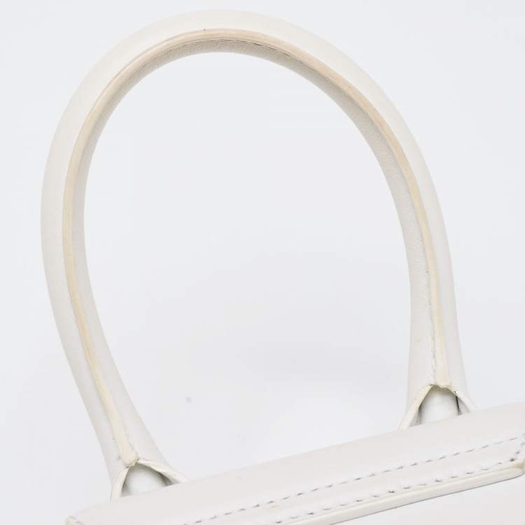 Pre Owned Jacquemus White Leather Mini Le Chiquito Bag