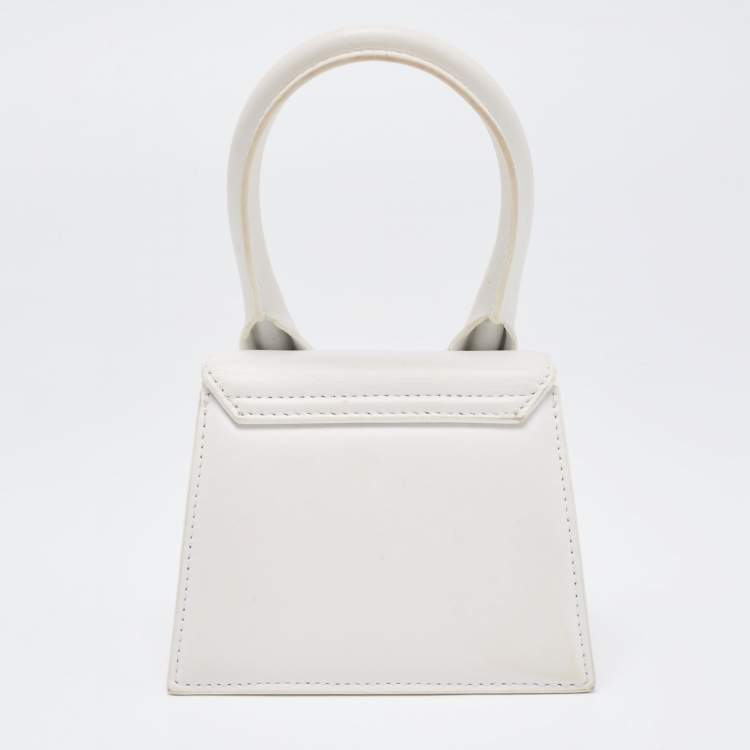 Pre Owned Jacquemus White Leather Mini Le Chiquito Bag