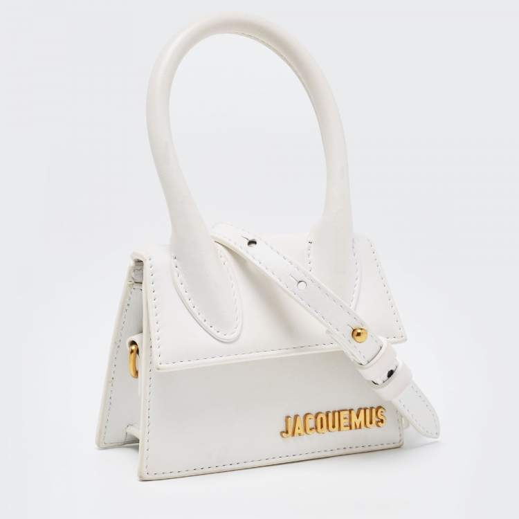Pre Owned Jacquemus White Leather Mini Le Chiquito Bag