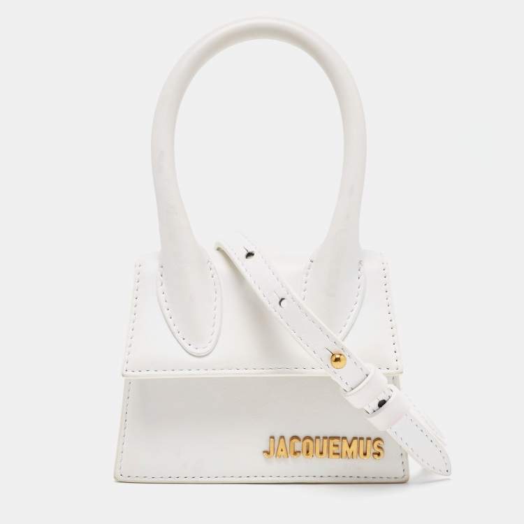 Pre Owned Jacquemus White Leather Mini Le Chiquito Bag