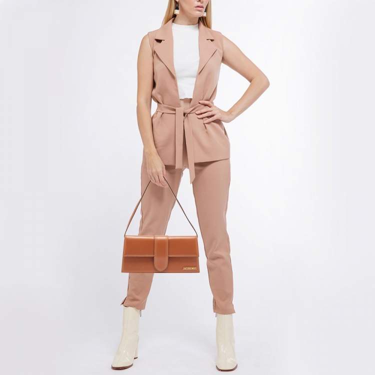 Pre Owned Jacquemus Brown Leather Le Bambino Long Shoulder Bag