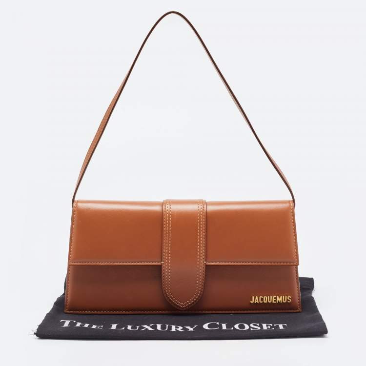 Pre Owned Jacquemus Brown Leather Le Bambino Long Shoulder Bag