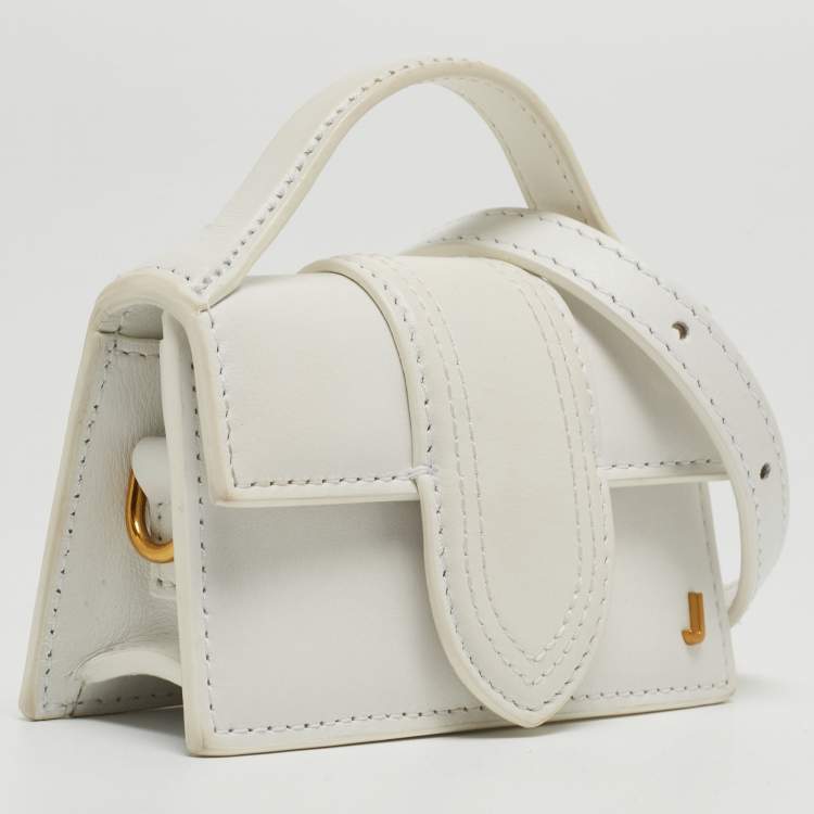 Pre Owned Jacquemus White Leather Mini Le Petit Bambino Crossbody Bag