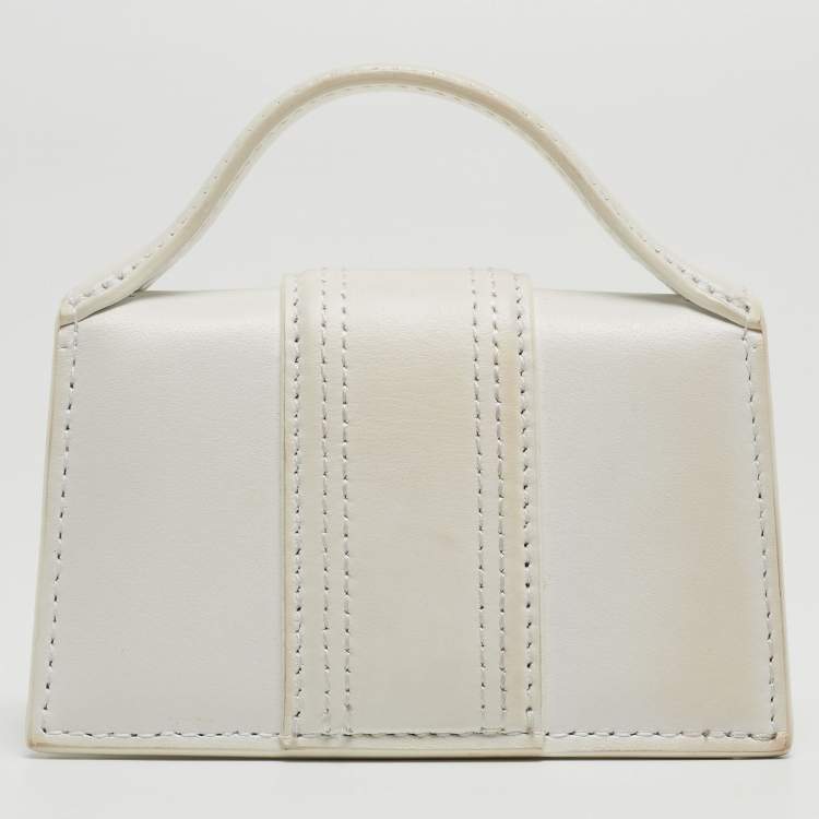 Pre Owned Jacquemus White Leather Mini Le Petit Bambino Crossbody Bag