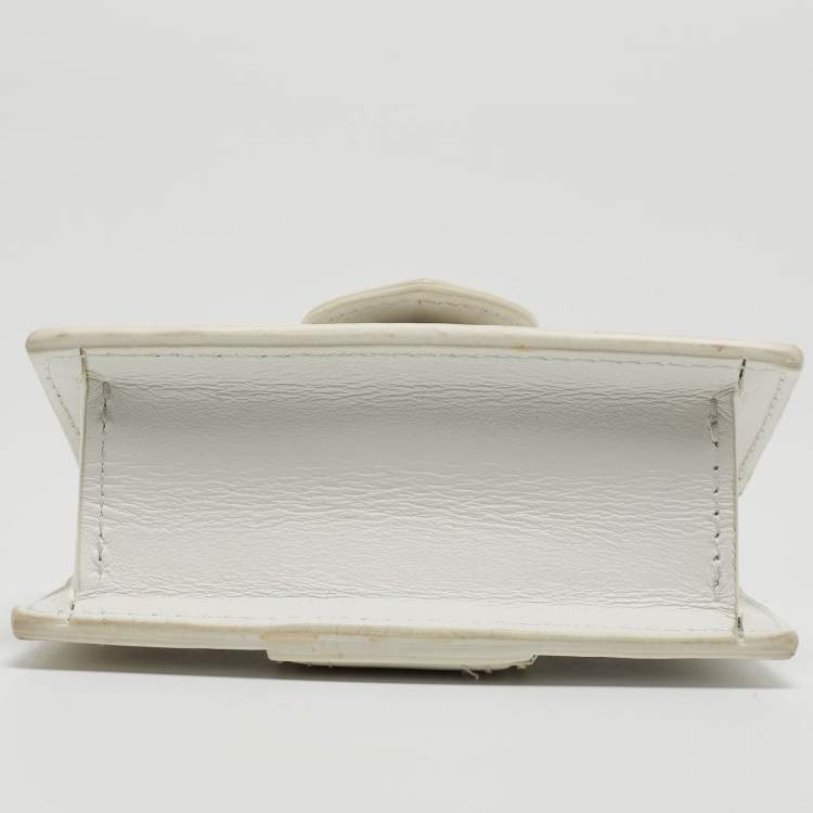 Pre Owned Jacquemus White Leather Mini Le Petit Bambino Crossbody Bag