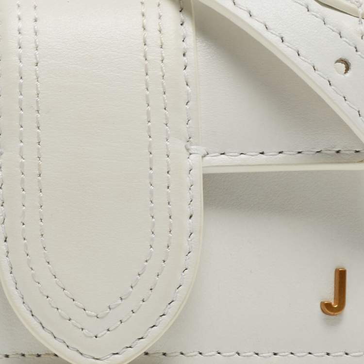 Pre Owned Jacquemus White Leather Mini Le Petit Bambino Crossbody Bag