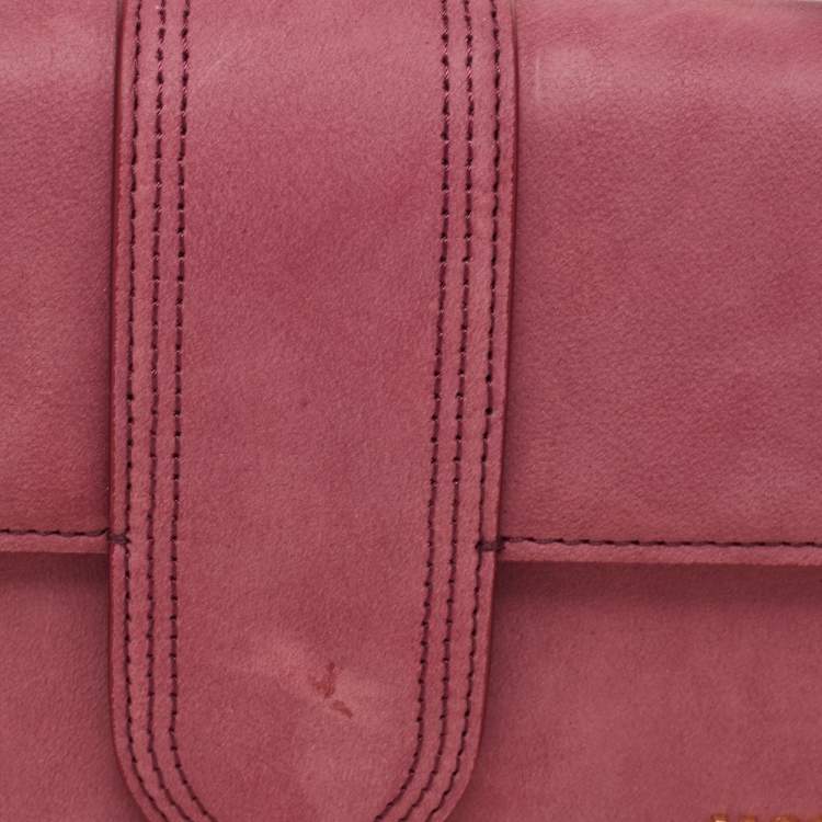 Pre Owned Jacquemus Pink Nubuck Le Grand Bambino Top Handle Bag