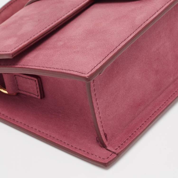 Pre Owned Jacquemus Pink Nubuck Le Grand Bambino Top Handle Bag