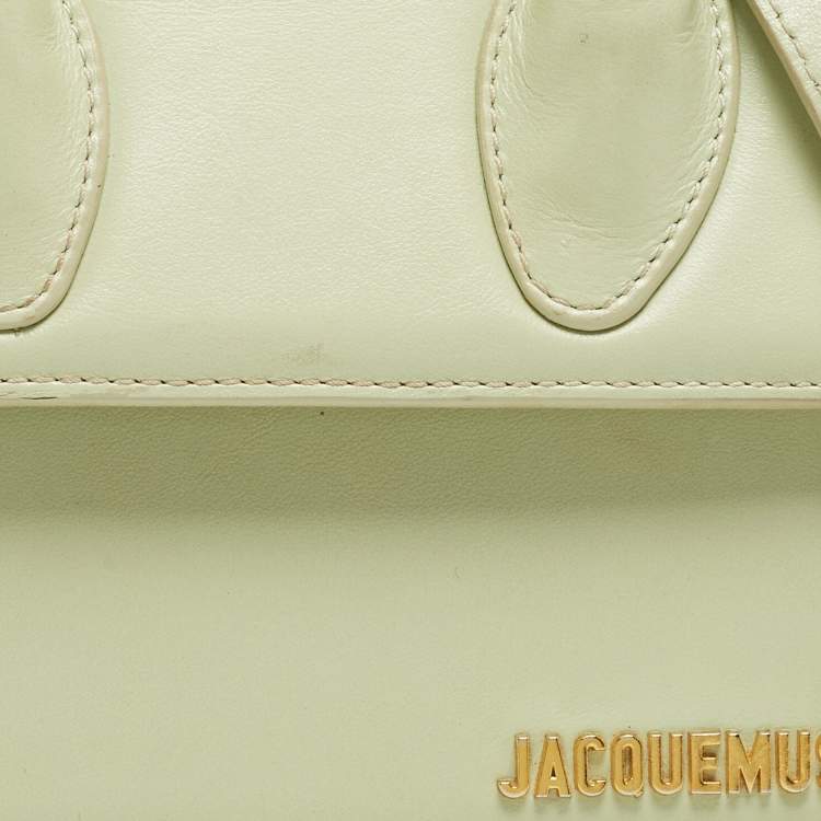 Pre Owned Jacquemus Green Leather Le Chiquito Noeud Top Handle Bag