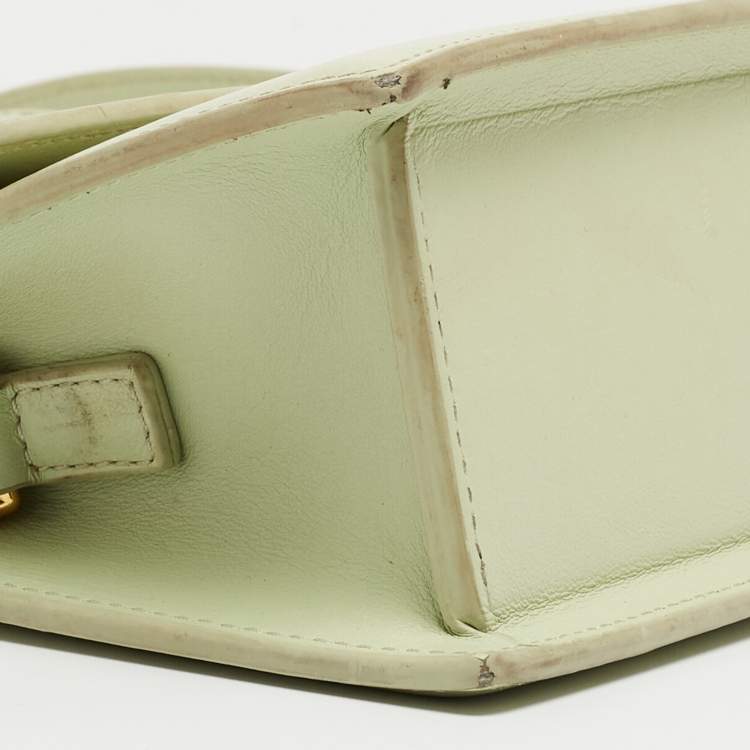 Pre Owned Jacquemus Green Leather Le Chiquito Noeud Top Handle Bag