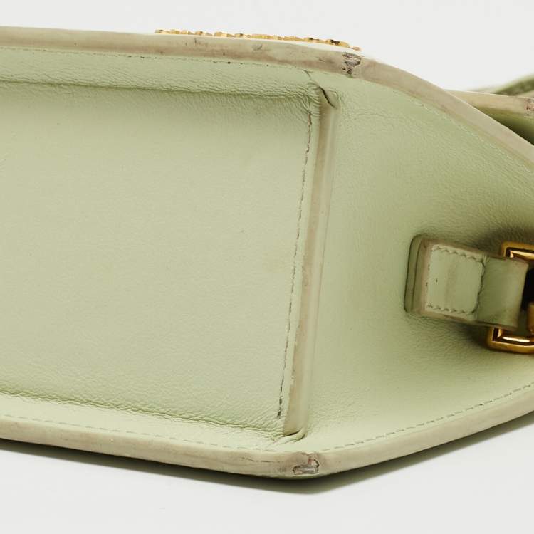 Pre Owned Jacquemus Green Leather Le Chiquito Noeud Top Handle Bag