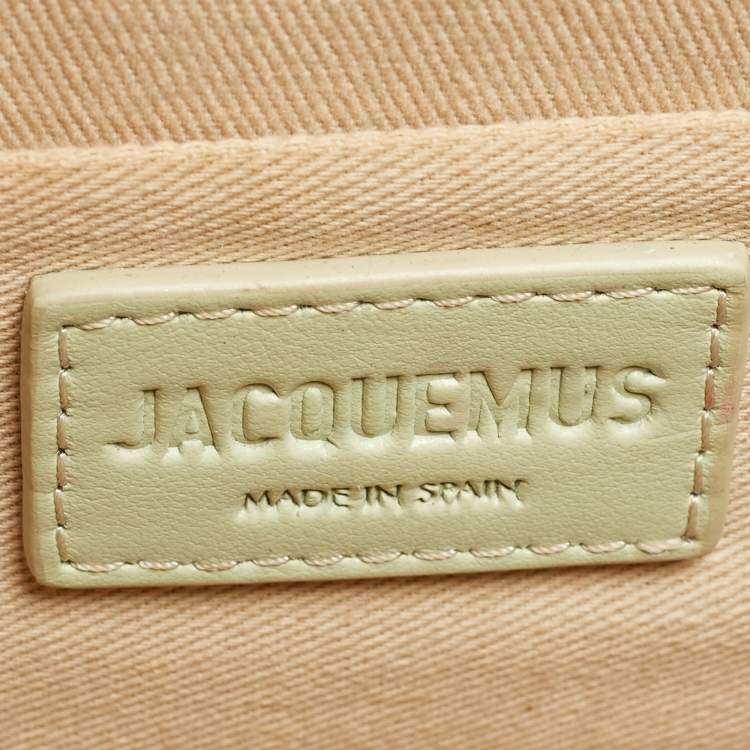 Pre Owned Jacquemus Green Leather Le Chiquito Noeud Top Handle Bag