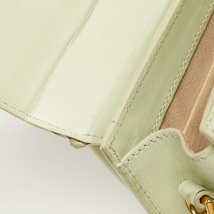 Pre Owned Jacquemus Green Leather Le Chiquito Noeud Top Handle Bag
