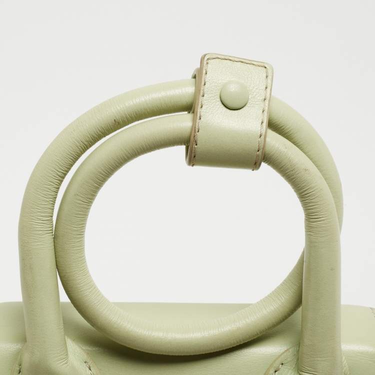 Pre Owned Jacquemus Green Leather Le Chiquito Noeud Top Handle Bag