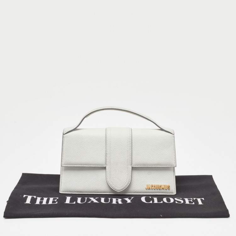 Pre Owned Jacquemus Grey Leather Le Grand Bambino Top Handle Bag