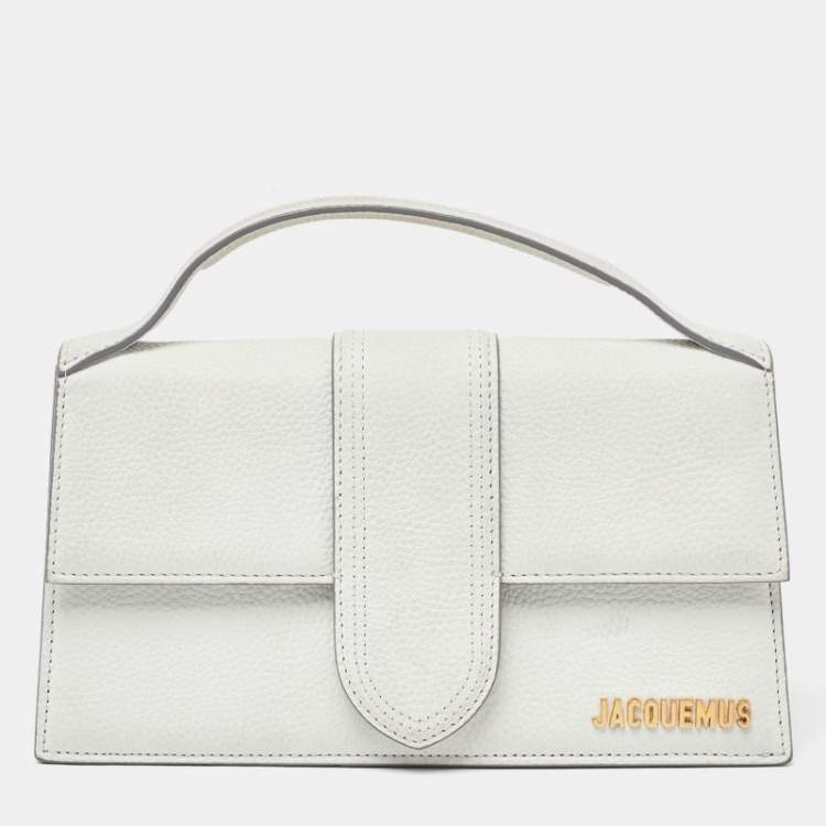Pre Owned Jacquemus Grey Leather Le Grand Bambino Top Handle Bag