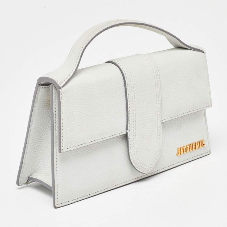 Pre Owned Jacquemus Grey Leather Le Grand Bambino Top Handle Bag