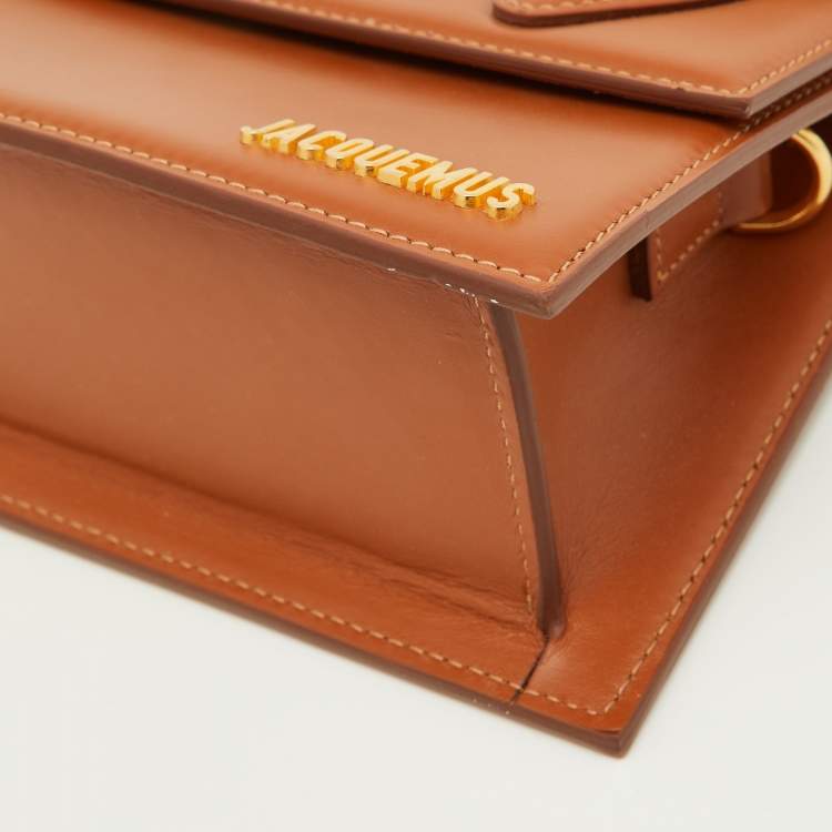 Pre Owned Jacquemus Brown Leather Le Chiquito Moyen Top Handle Bag