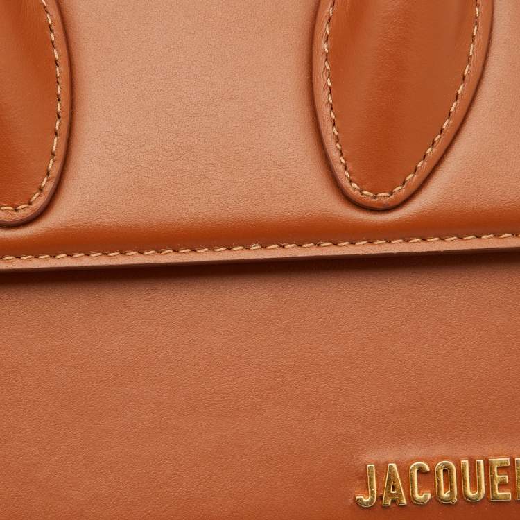 Pre Owned Jacquemus Brown Leather Le Chiquito Moyen Top Handle Bag