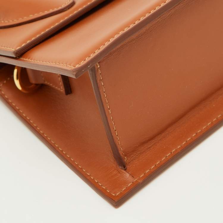Pre Owned Jacquemus Brown Leather Le Chiquito Moyen Top Handle Bag