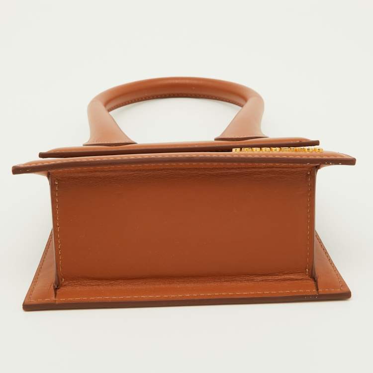 Pre Owned Jacquemus Brown Leather Le Chiquito Moyen Top Handle Bag