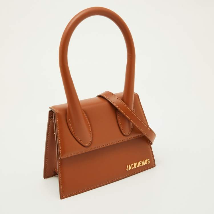 Pre Owned Jacquemus Brown Leather Le Chiquito Moyen Top Handle Bag