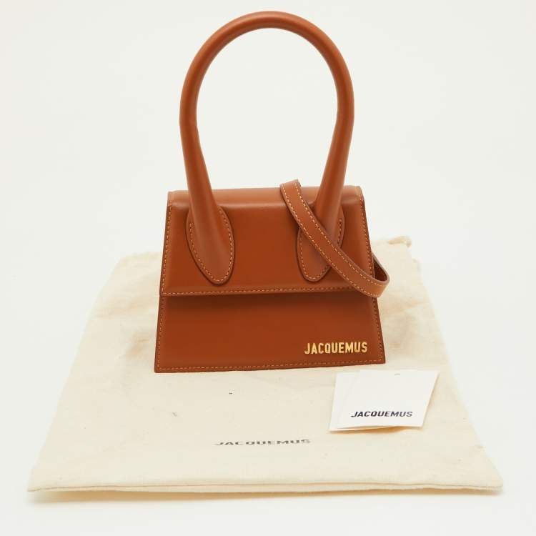 Pre Owned Jacquemus Brown Leather Le Chiquito Moyen Top Handle Bag