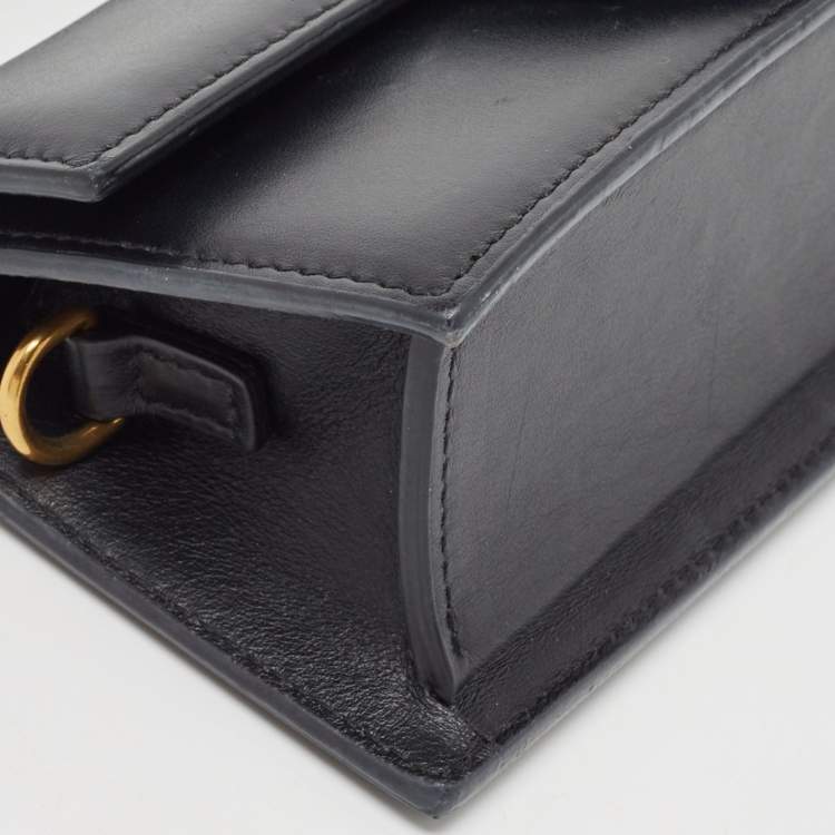 Pre Owned Jacquemus Black Leather Mini Le Bambino Top Handle Bag