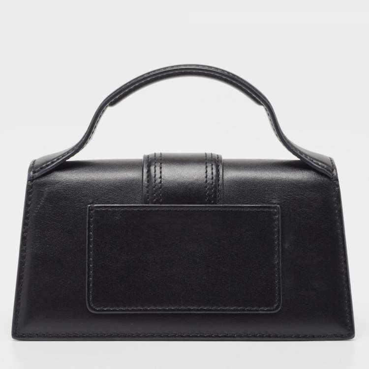 Pre Owned Jacquemus Black Leather Mini Le Bambino Top Handle Bag