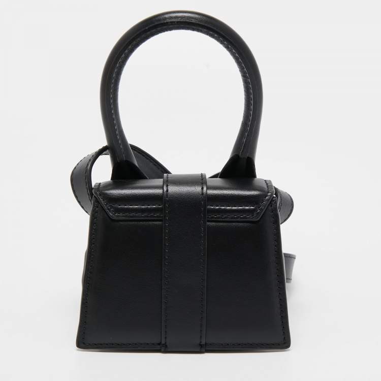 Pre Owned Jacquemus Black Leather Mini Le Chiquito Montagne Bag