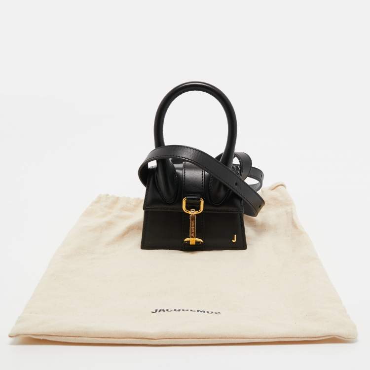 Pre Owned Jacquemus Black Leather Mini Le Chiquito Montagne Bag