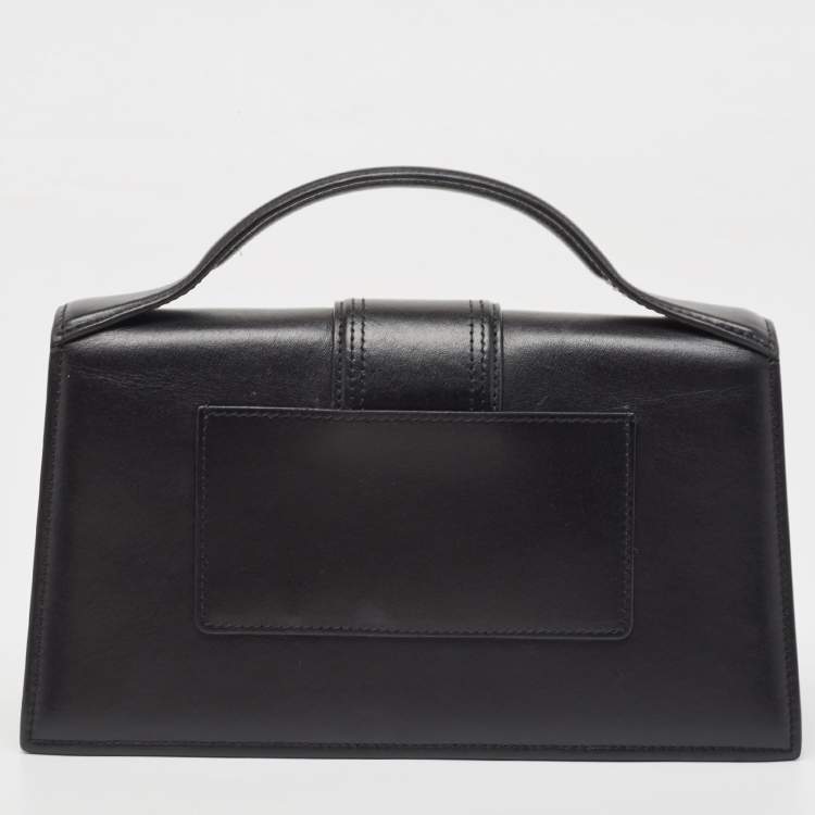 Pre Owned Jacquemus Black Leather Le Grand Bambino Top Handle Bag