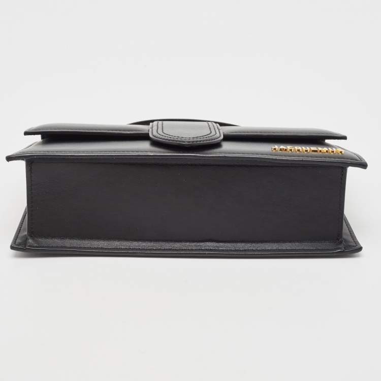 Pre Owned Jacquemus Black Leather Le Grand Bambino Top Handle Bag