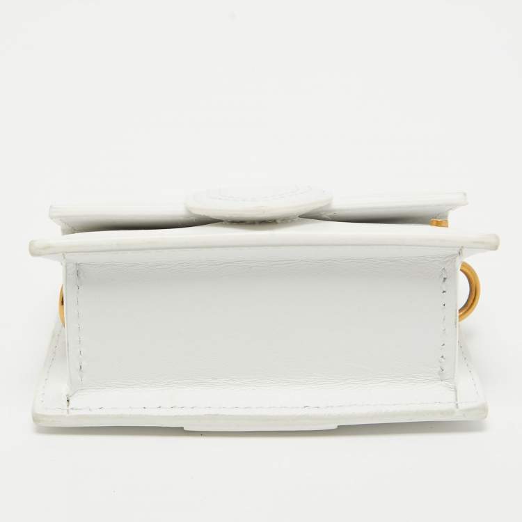 Pre Owned Jacquemus White Leather Mini Le Petit Bambino Crossbody Bag
