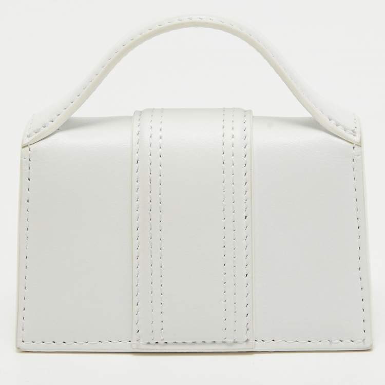 Pre Owned Jacquemus White Leather Mini Le Petit Bambino Crossbody Bag
