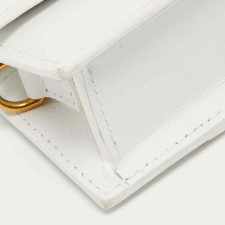 Pre Owned Jacquemus White Leather Mini Le Petit Bambino Crossbody Bag
