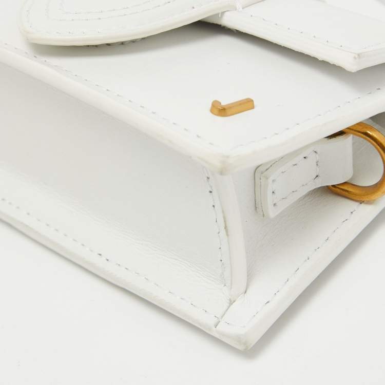 Pre Owned Jacquemus White Leather Mini Le Petit Bambino Crossbody Bag