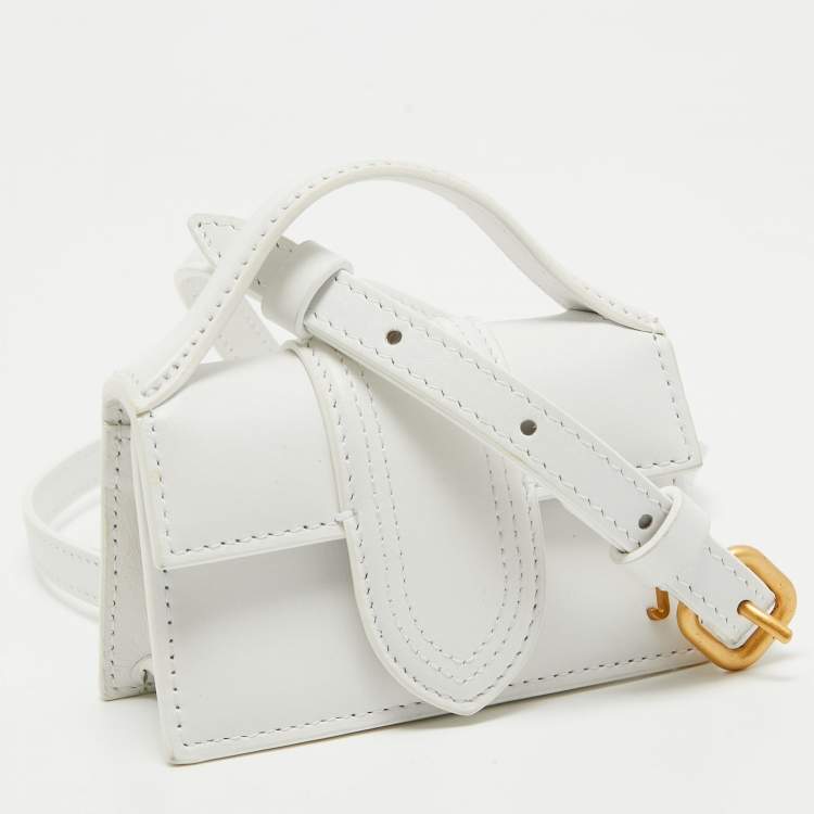 Pre Owned Jacquemus White Leather Mini Le Petit Bambino Crossbody Bag