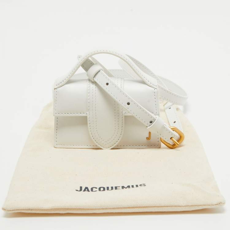 Pre Owned Jacquemus White Leather Mini Le Petit Bambino Crossbody Bag