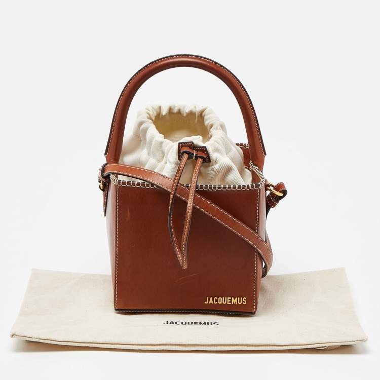 Pre Owned Jacquemus Brown Leather Le Seau Carre Bucket Bag