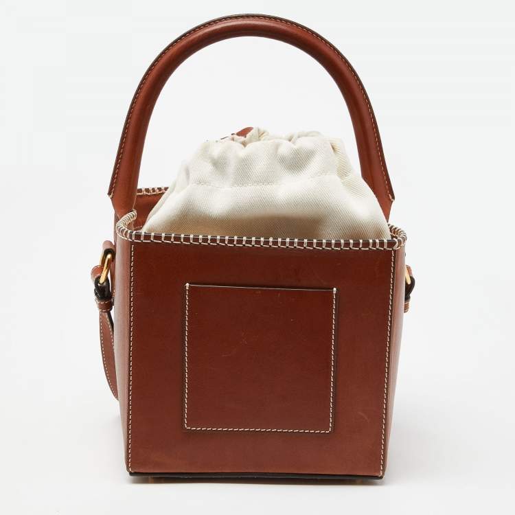 Pre Owned Jacquemus Brown Leather Le Seau Carre Bucket Bag