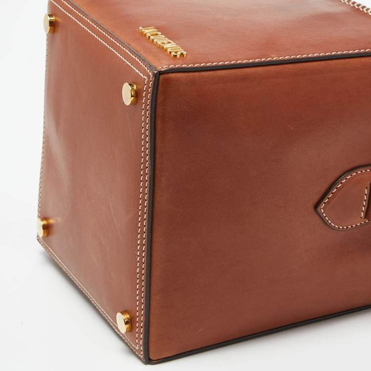 Pre Owned Jacquemus Brown Leather Le Seau Carre Bucket Bag