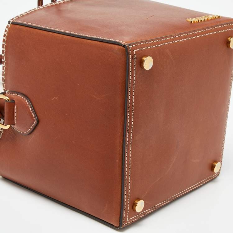 Pre Owned Jacquemus Brown Leather Le Seau Carre Bucket Bag
