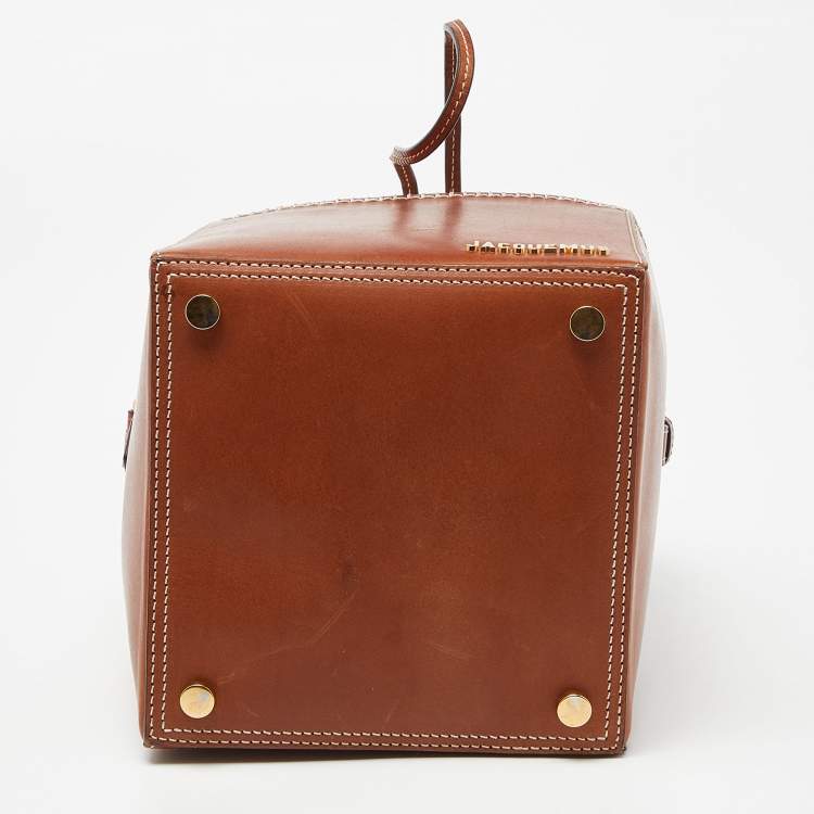Pre Owned Jacquemus Brown Leather Le Seau Carre Bucket Bag