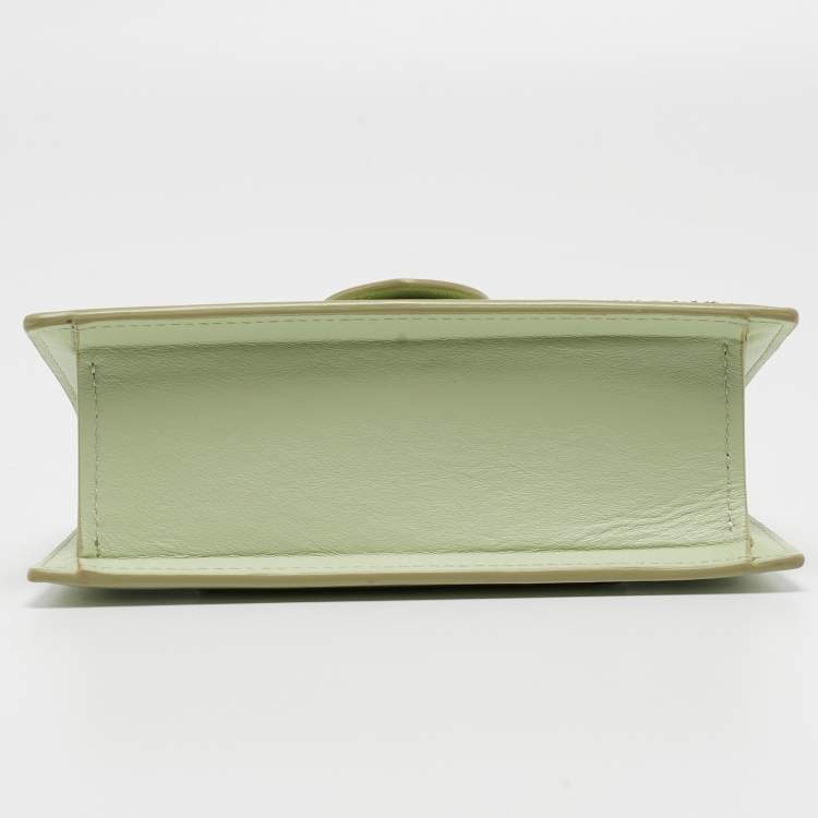 Pre Owned Jacquemus Pale Green Leather Le Bambino Mini Top Handle Bag.