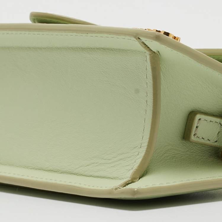 Pre Owned Jacquemus Pale Green Leather Le Bambino Mini Top Handle Bag.