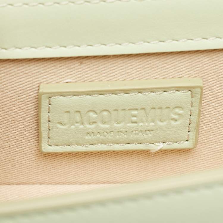 Pre Owned Jacquemus Pale Green Leather Le Bambino Mini Top Handle Bag.