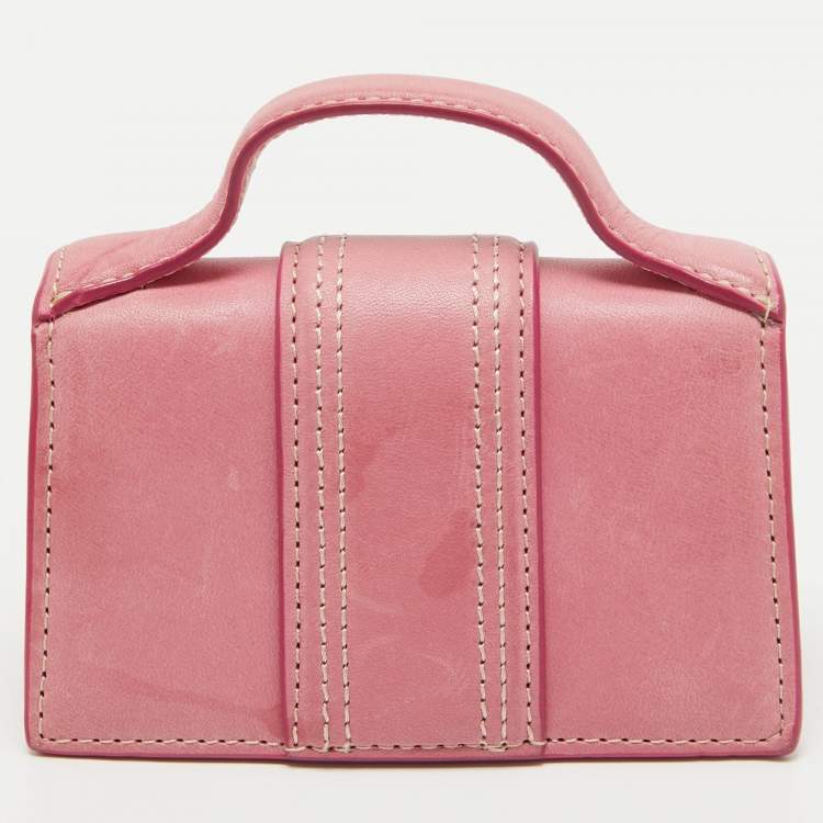 Pre Owned Jacquemus Pink Leather Mini Le Petit Bambino Crossbody Bag